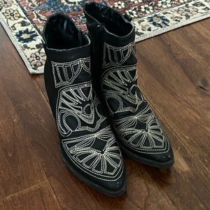 Embroidered western booties